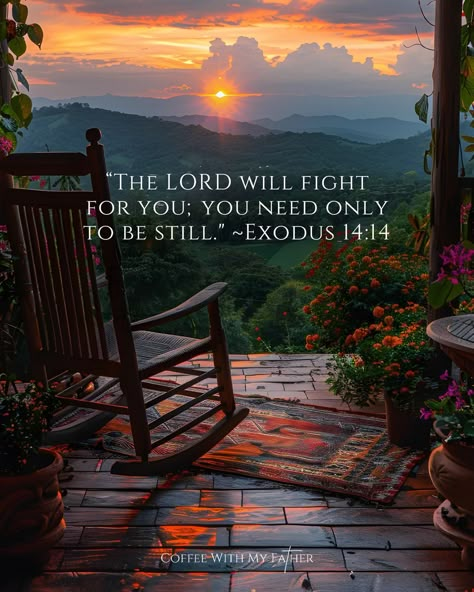 “The LORD will fight for you; you need only to be still.” ~Exodus 14:14 🙏🏼📖⁣ ⁣ 📸 @coffeewithmyfather ⁣ ⁣ 🖼️ Explore this print as a poster or framed piece. Enjoy free shipping and 10% off until Sunday! Shop directly on IG or visit coffeewithmyfather.com. Link in bio.⁣ ⁣ ⁣ ⁣ _______________________________________⁣ #christianinspiration #godsnotdead #prayerlife #spiritualwarfare #biblequotesdaily #faithquotes #godsgrace #christianquotes #prayerjournal #bible #jesusistheway #christiancreative #... You Need Only Be Still, Bible Verse Sayings, Sunday Bible Verses Scriptures, Exodus 14:14 Bible Wallpaper, Bible Verse On Faith, Gods Words Of Wisdom, Bible Verses About Blessings, Exodus Verses, Exodus 14:14 Bible