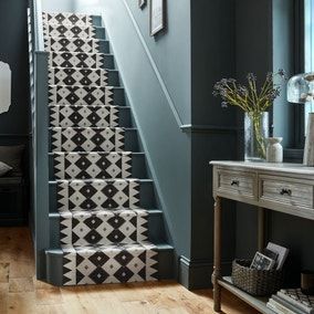 Stair Runners | Dunelm Stairway Paint Colors, Hallway Makeover Before And After, Cheese House, Hallway Paint Colors, Stairs And Hallway Ideas, Tiled Staircase, Stair Paneling, Colour Scheme Ideas, Hallway Paint