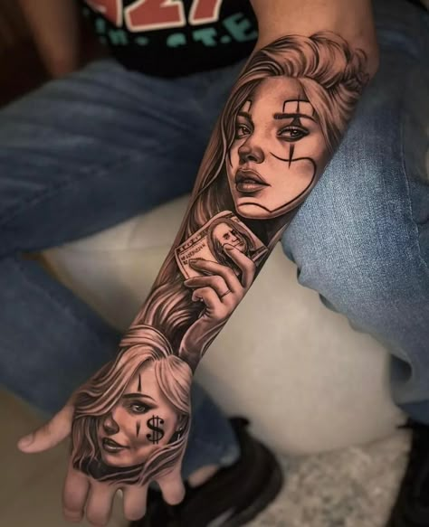 Tattoo Brazo Mujer, Beautiful Angel Tattoos, Whole Tattoo, Cartoon Tattoo Ideas, Arm Tattoos Drawing, Painless Tattoo, Chicanas Tattoo, Empowering Tattoos, Chicano Tattoos Sleeve