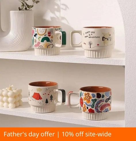 👉 Comment "Make it mine" to order --Stackable DIY Hand-Painted Ceramic Mug - Let Creativi-tea Flow 👈 Like it? Own it: adiamantfinds.com #cute #trending #tiktokmademebuyit #shopping https://postdolphin.com/t/LPCGT Fun House Ideas, Camping Drawing, Coffee Capsule Holder, Macrame Light, Cartoon Mug, Nordic Aesthetic, Ceramica Ideas, Pretty Items, Awesome Inventions