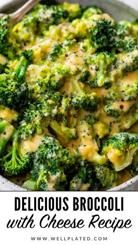 This cheesy broccoli recipe is a classic side dish that's kid-friendly, delicious, quick and easy. The homemade cheese sauce is perfection! Broccoli Cheddar Side Dish, Broccoli With Melted Cheese, Bbq Food Sides Dishes, Best Broccoli And Cheese Recipe, Classic Side Dishes, Cheesey Broccoli Recipes Easy, Sides For Supper, Soft Broccoli Recipes, Homemade Broccoli And Cheese