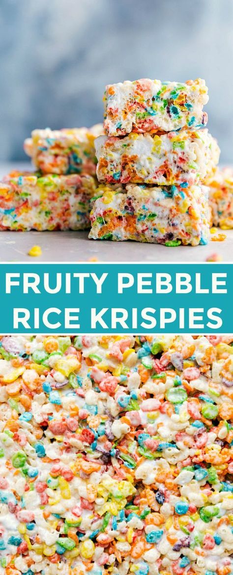 Fruity Pebble, Krispie Treats Recipe, Colorful Desserts, Rice Recipes For Dinner, Cereal Treats, Kid Desserts, Rice Crispy Treats, Fruity Pebbles, Rice Krispie Treats