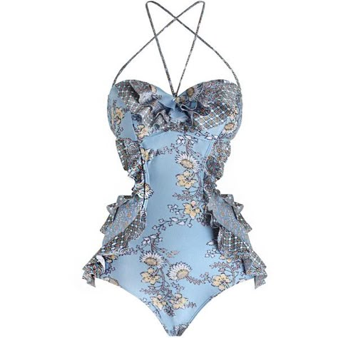 ZIMMERMANN Caravan Frill Bandeau 1 Pc Swimsuit ($165) ❤ liked on Polyvore featuring swimwear, one-piece swimsuits, swim, zimmermann, 1 piece bathing suits, floral one piece swimsuit, swim suits, floral swimsuit and bandeau one piece bathing suits Swimsuit Floral, Blue One Piece Swimsuit, One Piece Bathing Suits, Bandeau One Piece Swimsuit, Blue One Piece, Floral One Piece Swimsuit, Cut Out One Piece, Swimsuits Bikinis, Floral Swimsuit