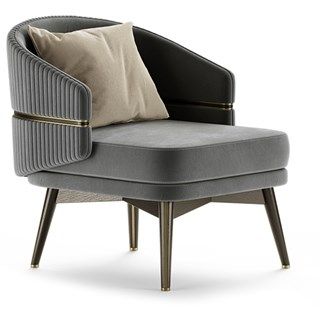 Chairsio Luxury Armchair with Brushed Brass Trim & Round Backrest Luxury Armchair, Luxury Arm Chair, Luxury Furniture Sofa, Contemporary Accent Chair, Luxury Furniture Living Room, Furniture Design Chair, Brass Trim, Modern Sofa Designs, Luxury Chairs