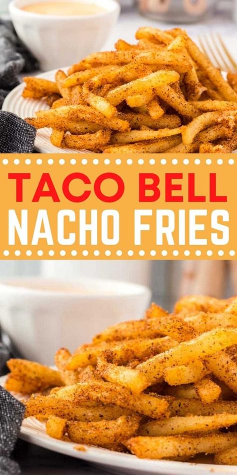 Family Night Food Tray Ideas, Meals On A Dime, Nacho Fry Recipe, Taco Bell Fries Supreme, Nacho Fry Seasoning Taco Bell, Dinner Ideas With French Fries, Easy Small Dinner Recipes, Tacobell Nacho Fries, School Lunch Copycat Recipes