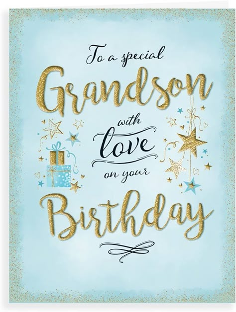 Piccadilly Greetings Modern Birthday Card Grandson - 8 x 6 inches : Amazon.co.uk: Stationery & Office Supplies Happy Birthday Sister Inlaw, Happy 80th Birthday Mom, Grandson Birthday Quotes, Happy Birthday Grandson Images, Grandson Birthday Wishes, Blessed Birthday Wishes, Spiritual Birthday Wishes, Happy Marriage Anniversary Cake, Spiritual Birthday