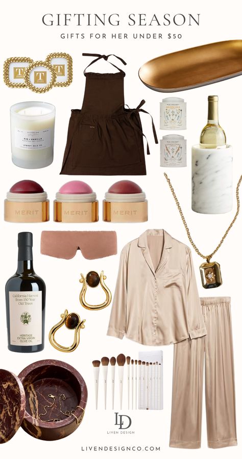 Gifting Season 2024 | Gifts for Her Under $50 — LIVEN DESIGN Christmas Gifts For Her Under 50, Gifts For Trendy Women, Gifts For Her Under $100, Gifts For $50, Gifts For Women Under 50 Dollars, Designer Gifts For Women, Bougie Gifts For Her, Christmas Gifts For 25 Year Old Women, Christmas Gift Guide For Women