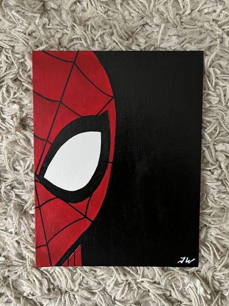 Easy Painting Ideas Spiderman, Avengers Easy Painting, Acrylic Drawing Ideas Easy, Painting Anime Easy, Painting Ideas Easy Simple Black, Ideas To Paint Easy, Inspo Art Ideas, Spider Man Painting Ideas, Disney Characters Paintings