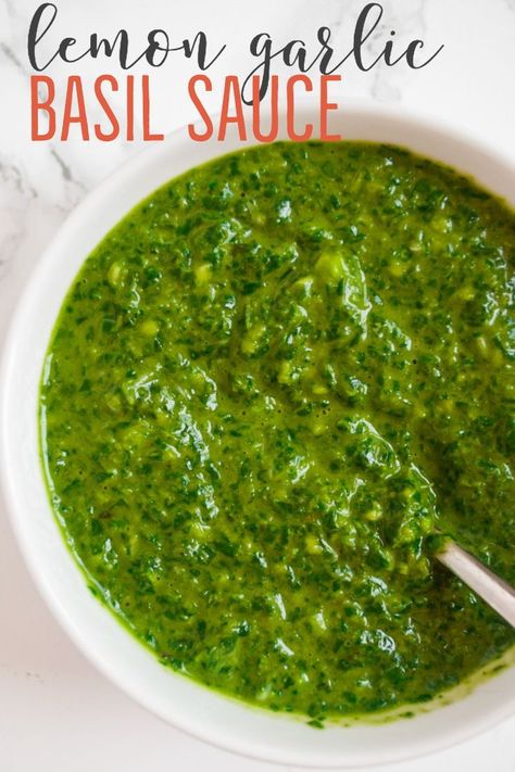 Healthy Sauce, Flavored Butters, Lemon Pesto, Basil Pesto Recipes, Basil Recipes, Vegetarian Foods, Basil Sauce, Grilled Meats, Marinade Recipes