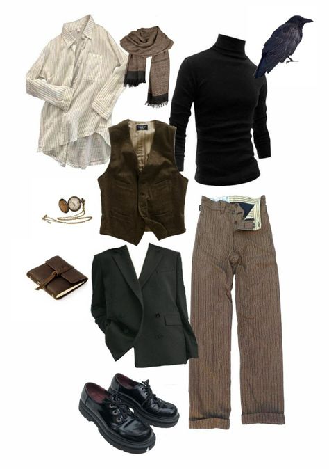 Surgeon Outfit Aesthetic, Physicist Outfit, Hogwarts Professor Aesthetic Outfit, Field Research Outfit, Dark Academia Layering, Detective Style Outfits, Men’s Vintage Clothes, Scientist Aesthetic Outfit Male, Science Lab Outfit College