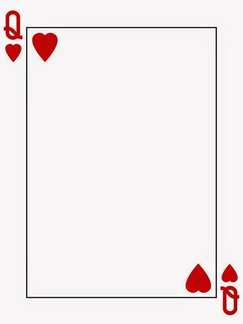 Free Alice in Wonderland Printable Notebook. Playing Card Invitation, Alice In Wonderland Printables, Blank Card Template, Blank Playing Cards, Printable Playing Cards, Queen Of Hearts Card, Hearts Playing Cards, Hearts Card, Printable Invitation Templates