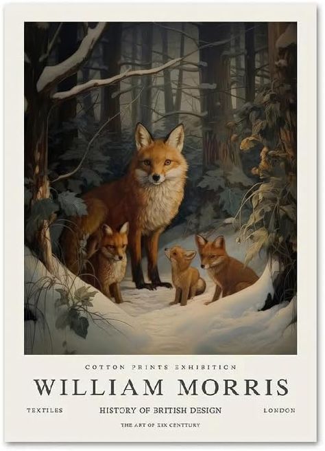 William Morris Poster Vintage Wall Art《Fox and Little Fox》Prints William Morris Canvas Painting Animal Picture For Home Decor 40x60cm Unframed : Amazon.ca: Home William Morris Prints, Fox Images, Vintage Fox, William Morris Art, William Morris Designs, Animal Portraits Art, Art And Craft Design, Fox Art, Whimsical Illustration