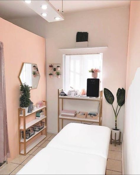 Skin Care Room Decor, Facial Room Ideas Estheticians, Spa Room Ideas Estheticians, Massage Room Design, Massage Room Decor, Facial Room, Home Spa Room, Beauty Room Salon, Home Beauty Salon