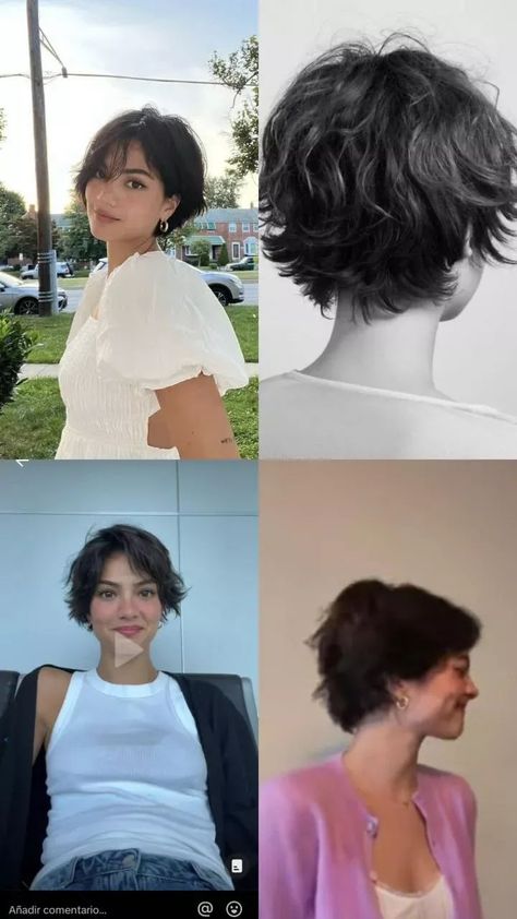 How To Style Short Flippy Hair, Bixie Curtain Bangs Round Face, 90s Bixie Haircut Aesthetic, Pixie With Bangs Round Face, Yeslydimate Short Hair, Short Chic Hair, Winona Ryder 90s Short Hair, Feminine Short Hair Round Face, "bixie" Haircut