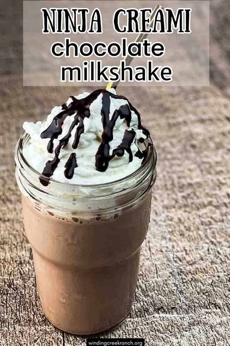 Ninja Creami Chocolate Milkshake Chocolate Ice Cream Milkshake, Chocolate Milkshake Recipe, Ninja Creamy, Healthy Milkshake, Homemade Milkshake, Milkshake Recipe Chocolate, Creami Recipes, Slushie Recipe, Milkshake Recipe