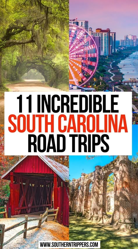 South Carolina Road Trips South Carolina Road Trip, Charleston South Carolina Vacation, Trip Bucket Lists, Carolina Road Trip, Visit South Carolina, Road Trip Places To Visit, South Carolina Vacation, South Carolina Travel, Southern Travel