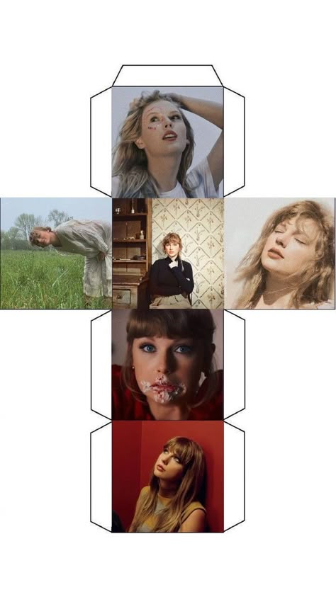 Taylor Swift Cube Template, Funny Things To Print, Taylor Swift Paper Craft, Taylor Swift Cutout, Cardboard Cutouts Diy, Taylor Swift Printable, Picture Cube, Cube Template, Paper Cube