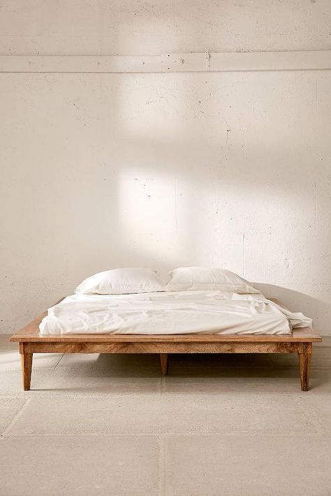 Amelia Rustic Mango Wood Platform Bed Bohemian Platform Bed, Rustic Platform Bed, Rattan Bed, King Platform Bed, Master Bed, Wood Platform Bed, Apartment Furniture, Sofa Shop, Platform Bed Frame