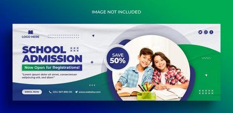 School education admission facebook time... | Premium Psd #Freepik #psd #banner School Admission Banner, School Banner Design, Education Day, Education Banner, Tuition Classes, Cover Facebook, Horizontal Design, Fashion Banner, Instagram Banner