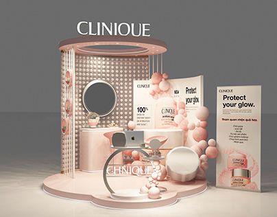 Cosmetic Retail Display, Beauty Booth Design, Pop Up Booth Design, Exhibition Booth Design Ideas Creative, Pop Up Store Design, Booth Activation, Activation Booth, Creative Booths, Cardboard Display Stand