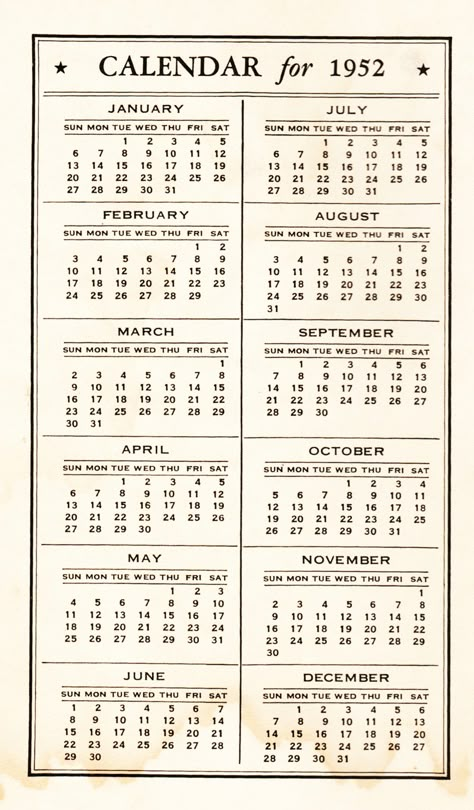 from 1952 Things to Remember Appointment Calendar manufactured by The Albrecht Co / Baltimore 1, MD Calendar History, Vintage Calendar Aesthetic, Old Calender Aesthetic, Vintage December Calendar, Calendar Vintage, Old Calendar, Appointment Calendar, Pinterest Diy, Vintage Calendar