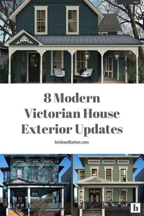 Updating Victorian Home, Victorian Porches Ideas, Renovated Historic Homes, Folk Victorian Renovation, Victorian Home Update, Modern Victorian Porch, 1910 Victorian House, Victorian Farmhouse Porch, Victorian Home Porch