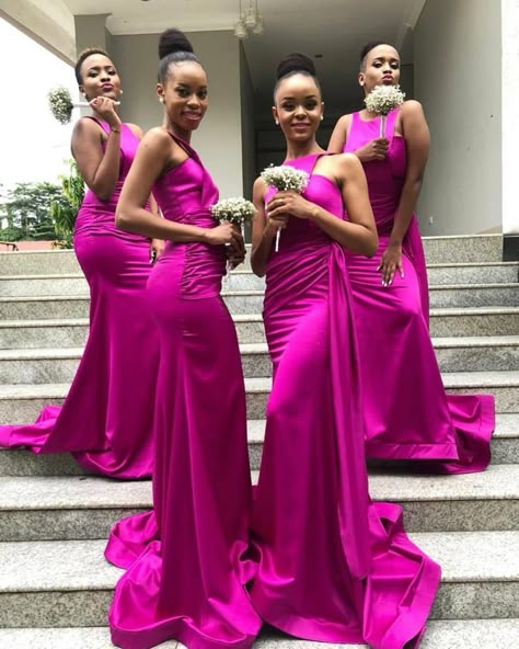 Bridesmaid Dresses Mermaid, Black Bridesmaid Dresses Long, Fuchsia Bridesmaid Dresses, Bridal Train, Cheap Long Bridesmaid Dresses, Bride Maids, Black Bridesmaid Dress, Mermaid Long Bridesmaid Dresses, Cocktail Chic