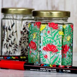 2800+ Craft Ideas | Hobbycraft Crafts With Paint Pens, Posca Pens On Fabric, How To Decorate Glass Jars, Posca Pen Crafts, Posca Ideas Inspiration, Paint Pen Projects, Posca Crafts, Posca Projects, Posca Pens Art Ideas Easy