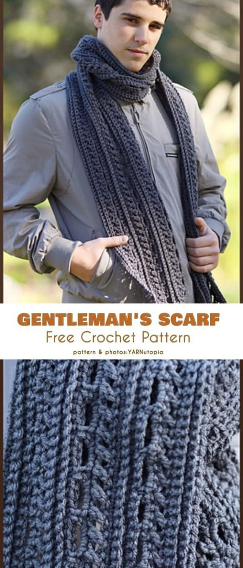 The Best Scarfs for Gentleman Free Crochet Patterns Men Scarf Crochet Pattern, Men Scarf Pattern, Crochet Mens, Crochet For Men, Mens Crochet, Crochet Mens Scarf, Crochet Scarf Patterns, Men Scarf, Style Gentleman