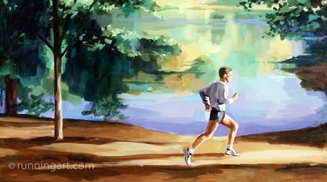 Running Drawing, Running Art, Watercolor Art Diy, Spiritual Images, Night Art, Pastel Drawing, Watercolor Portraits, Trail Running, Figure Painting