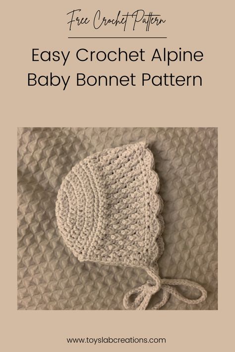 Crochet Baby Bonnet Size Chart, Newborn Crochet Hat Pattern Free Girl, Crochet Infant Bonnet Free Pattern, Crochet Projects For Newborns, Crochet Bonnets Free Pattern, Newborn Baby Bonnet Crochet Pattern Free, Crochet Hat For Newborn, Easy Crochet Bonnet, Free Bonnet Crochet Pattern