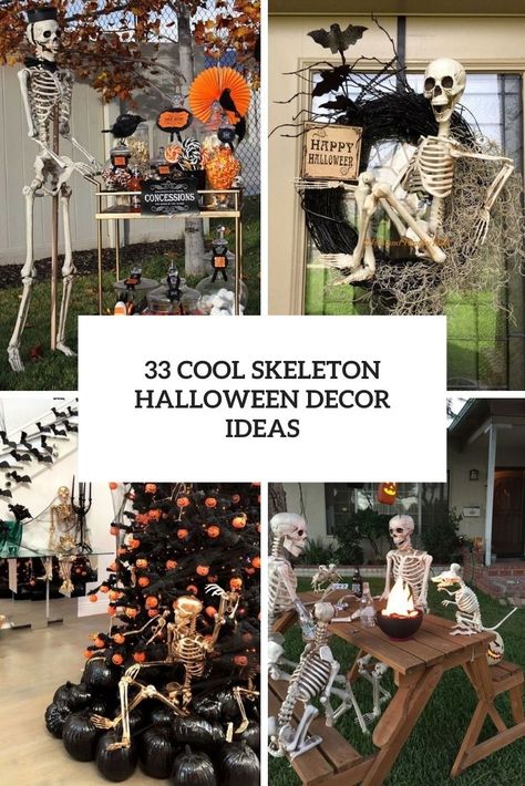 cool skeleton halloween decor ideas cover Skeleton Display Ideas, Skeleton Decor Ideas, Skelton Ideas, Skeleton Decorations Outdoor, Halloween Fireplace Decor, Diy Halloween Skeleton, Skeleton Display, Haunted Hallway, Halloween Porch Ideas