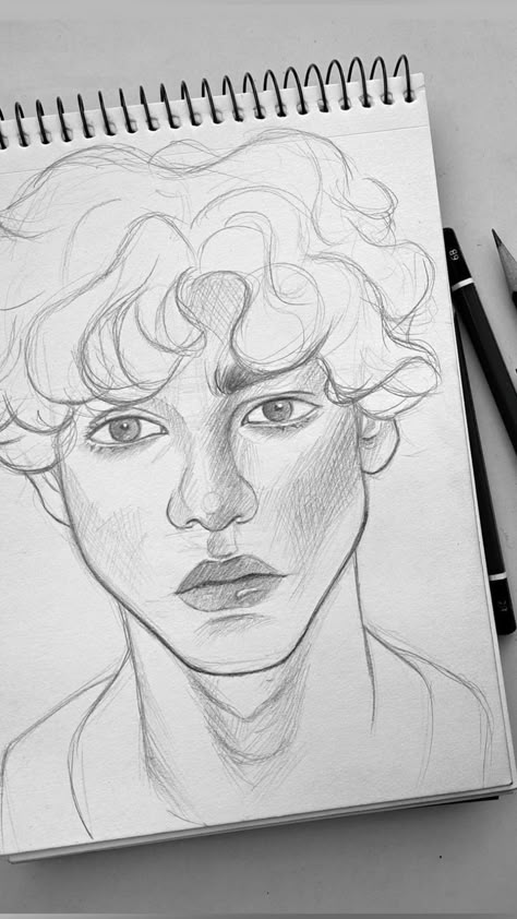 Random Art Aesthetic Sketch, Sketch Book Portrait, Freehand Drawing Sketches, Character Art Pencil, Pencil Drawing Face, Easy Portrait Drawing, Freehand Sketch, Sketch Images, Freehand Drawing