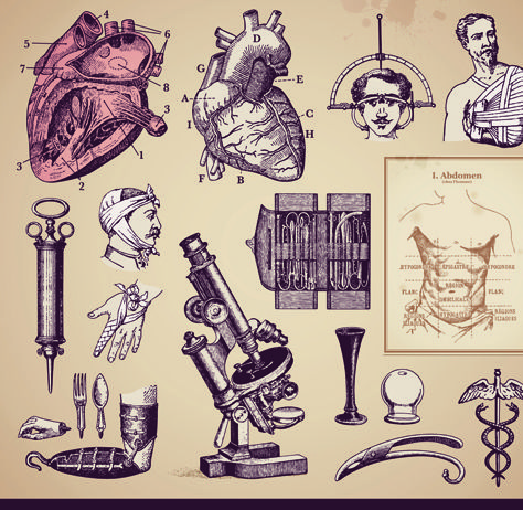 Vintage Medicine elements vector Victorian Medicine, Vintage Medical Art, Medicine Aesthetic, Wellness Art, Medicine Illustration, Old Medicine, Vintage Medicine, Detective Aesthetic, Scrapbooking Printables