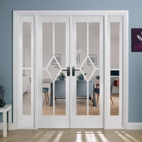 White Room Divider, Sophisticated Room, Clever Closet, Internal Double Doors, Double Doors Interior, Vinyl Doors, Room Divider Doors, Double Door Design, Double Front Doors