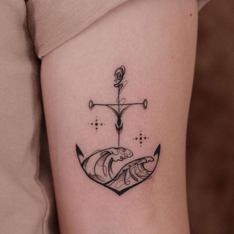 Unique Anchor Tattoos For Women, Tattoos Of Anchors, Boat With Anchor Tattoo, Pretty Anchor Tattoo, Nautical Tattoo Women, Anchor Tattoo Ideas For Women, Girly Anchor Tattoo, Anchor Tattoo Designs For Women, Small Nautical Tattoo For Women