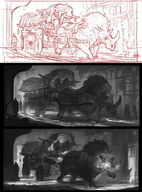 Diploma in Industrial Design | Values and Lighting | In-Class Demo | Feng Zhu | Staff Gallery Value Study Reference, Environment Composition, Visual Development Environment, Fill Sketchbook, Drawing Of Things, Feng Zhu Design, Value Study, Feng Zhu, Reference Tutorial