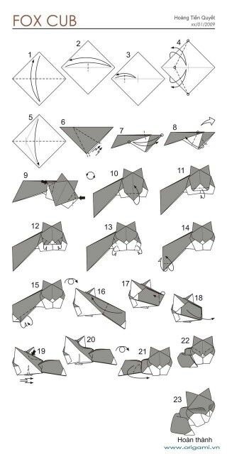 Fox Origami, Dragon Origami, Fox Kit, Seni Resin, Origami Diagrams, Creative Origami, Origami Ball, Tutorial Origami, Origami Dragon