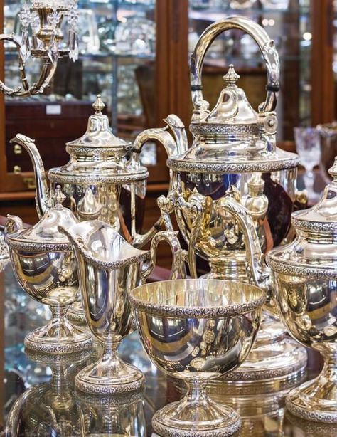 The Timeless Treasure of Silver Teapots - Page 3 of 4 - TeaTime Magazine Complete Makeup, Silver Tea Set, Antiques Roadshow, Silver Teapot, Makeup Course, Antique Collectors, Silver Decor, Vintage Dinnerware, Silver Tea