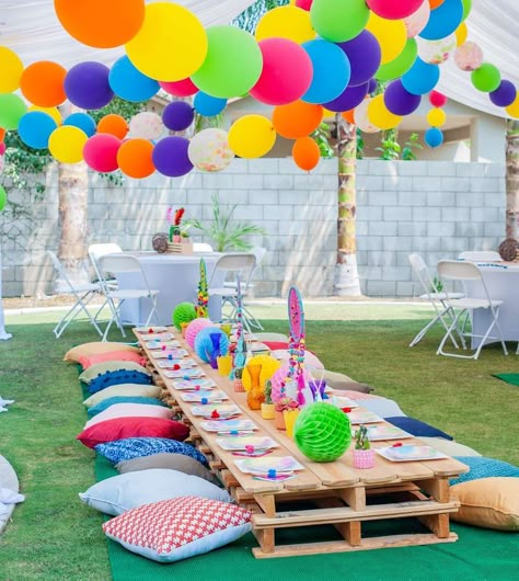 Kidchella Party, Festival Themed Party, Coachella Party, Backyard Birthday Parties, Picnic Birthday Party, Outdoors Birthday Party, Backyard Birthday, Pool Birthday, Picnic Birthday