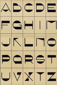 Art Deco Font from books about the Art of handlettering for decoration and window display published in the end of the 1920′s or the 1930′s. (Modèles de lettres modernes par Georges Léculier & Nouvel album d’enseignes à l’usage des peintres par L. Ramade) Art Deco Typography, Alfabet Font, Art Deco Font, Deco Font, Portfolio Covers, 타이포그래피 포스터 디자인, Typography Alphabet, Fonts Lettering, Typography Calligraphy