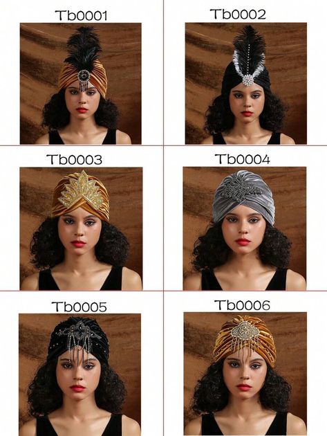 20s Outfit, Hair Bonnets, Feather Brooch, Flapper Girl, Hair Bonnet, Gatsby Party, Turban Hat, Head Wrap, Gatsby