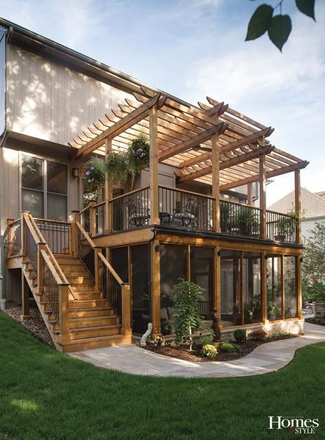 ... Deck Supply | Fireplace: Henges Insulation | Furniture – screened-in porch: Pottery Barn | Furniture – deck: Seasonal Concepts | Hanging plants & most ... Design Per Patio, Pottery Barn Furniture, Balkon Decor, Patio Deck Designs, Pergola Ideas, Ideas Backyard, Decks Backyard, Backyard Deck, Design Exterior