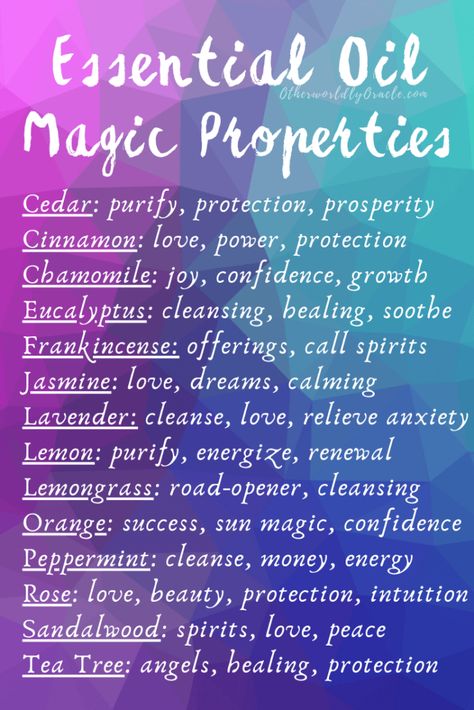 Essential Oil Magical Properties Chart and Magical Uses Witches Essential Oils, Crystals And Their Magical Properties, Witchy Essential Oils, Magical Essential Oils, Essential Oils Spells, Wiccan Essential Oils, Wicca Essential Oils, Essential Oil Properties Witchcraft, Essential Oils Correspondences