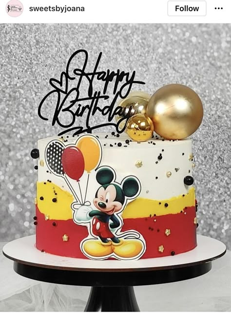 Mickey Birthday Cake Ideas, Mickey Mouse Theme Birthday Cake, Mickey Mouse Treat Table Ideas, Simple Mickey Cake, Mickey Theme Cake, Mickey Mouse Simple Cake, Mickey 2nd Birthday Cake, Miki Mouse Cakes, Mickey Mouse Birthday Cake Ideas