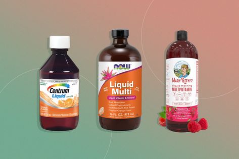 A dietitian picks the best liquid multivitamins out there for men, women, children, older adults and vegetarians. Plus, learn what to know before you buy. Liquid Multivitamin For Women, Liquid Vitamins For Women, Centrum Multivitamin, Multivitamins For Women, Good Multivitamin For Women, Vitamins D, Liquid Multivitamin, Revenge Body, Social Health