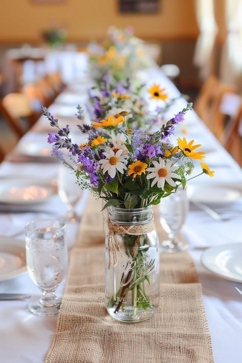 Create a magical atmosphere with wildflower centerpieces at your wedding. These simple and beautiful flower arrangements, perfect for round and rectangle tables, use mason jars or vases, offering DIY charm for showers and birthdays.Clear chat #Wedding #Cleaning #Unlocking #Home #Creating #Your #to #Guide #Ideas #Celebration #the #Dream #HomeTrends #Magic #Create Flower Jar Centerpieces, Wild Flower Birthday Party Table Decorations, Carnations Wedding Centerpieces, Round Bridal Table, Spring Diy Wedding Decor, Flowers In Jars Wedding, Mason Jar Fresh Flower Centerpieces, Spring Wedding Table Arrangements, Wedding Flowers Mason Jars