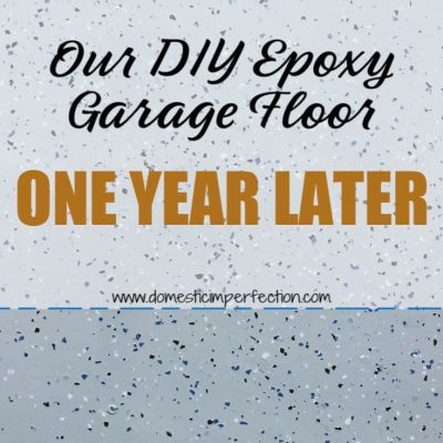 Domestic Imperfection - DIY and Home Decor Paint Garage Interior, Epoxy Gym Floor, Epoxy Flooring Garage, How To Epoxy Garage Floor, Garage Makeover Floor, Diy Garage Floor Makeover, Shop Floor Ideas, Epoxy Garage Floor Ideas, Garage Interior Paint