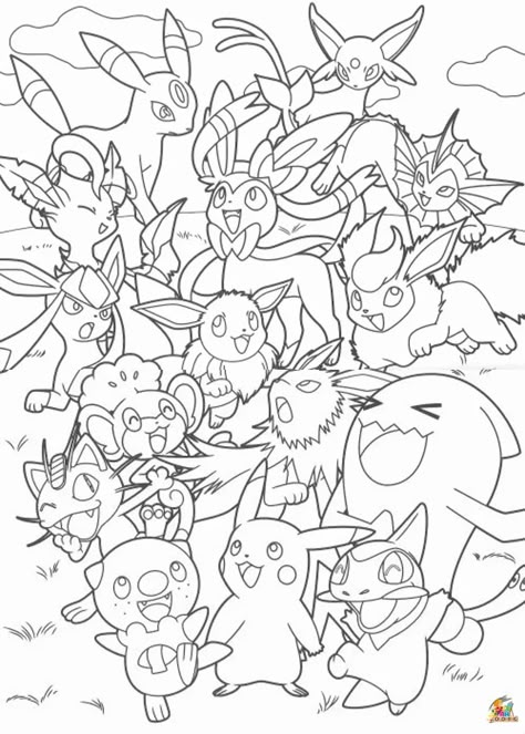 Dog Pokemon, Pikachu Coloring, Pokemon Coloring Sheets, Colouring Sheets For Adults, Nature Coloring Pages, Pikachu Coloring Page, Coloring Pages Easy, Holiday Coloring Pages, Monster Coloring Pages