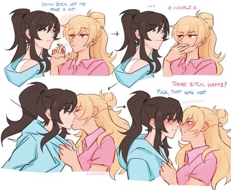 Ball And Chain, Lgbtq Funny, Yuri Manga, Lesbian Art, Lgbt Art, Yuri Anime, Silly Images, Cute Couple Art, Anime Girlxgirl